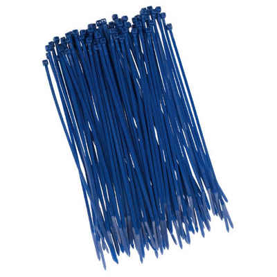HaGa Kabelbinder 100 Stück Kabelbinder 200mm x 2,5mm in blau (100-St)
