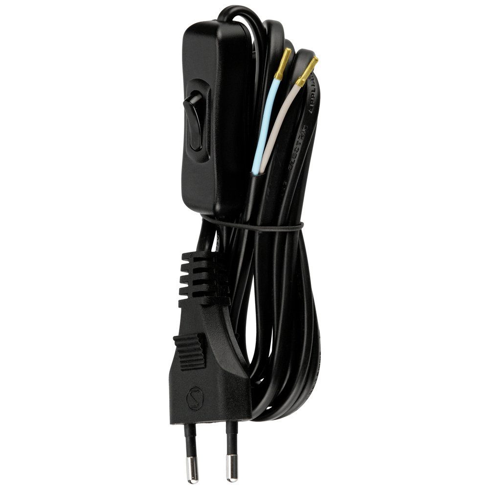 REV REV 0505681555 Strom Anschlusskabel Schwarz 2 m Stromkabel, (200.00 cm)