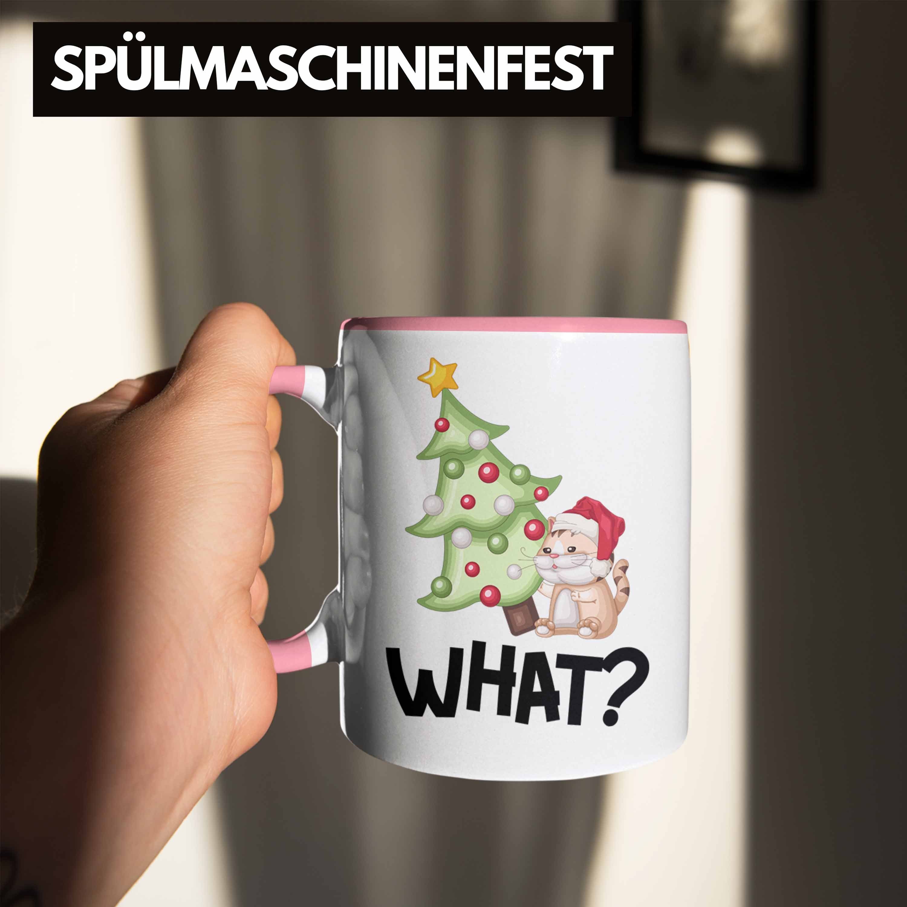 Tasse W Katzen-Besitzer Tasse für Trendation Weihnachten Grafik Katzen Lustige Rosa Geschenk