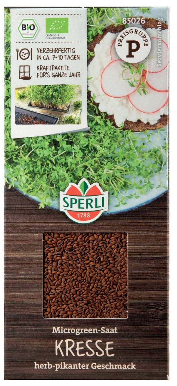 Sperli Kräutersamen Sperli BIO Microgreen-Saat Kresse, Bio