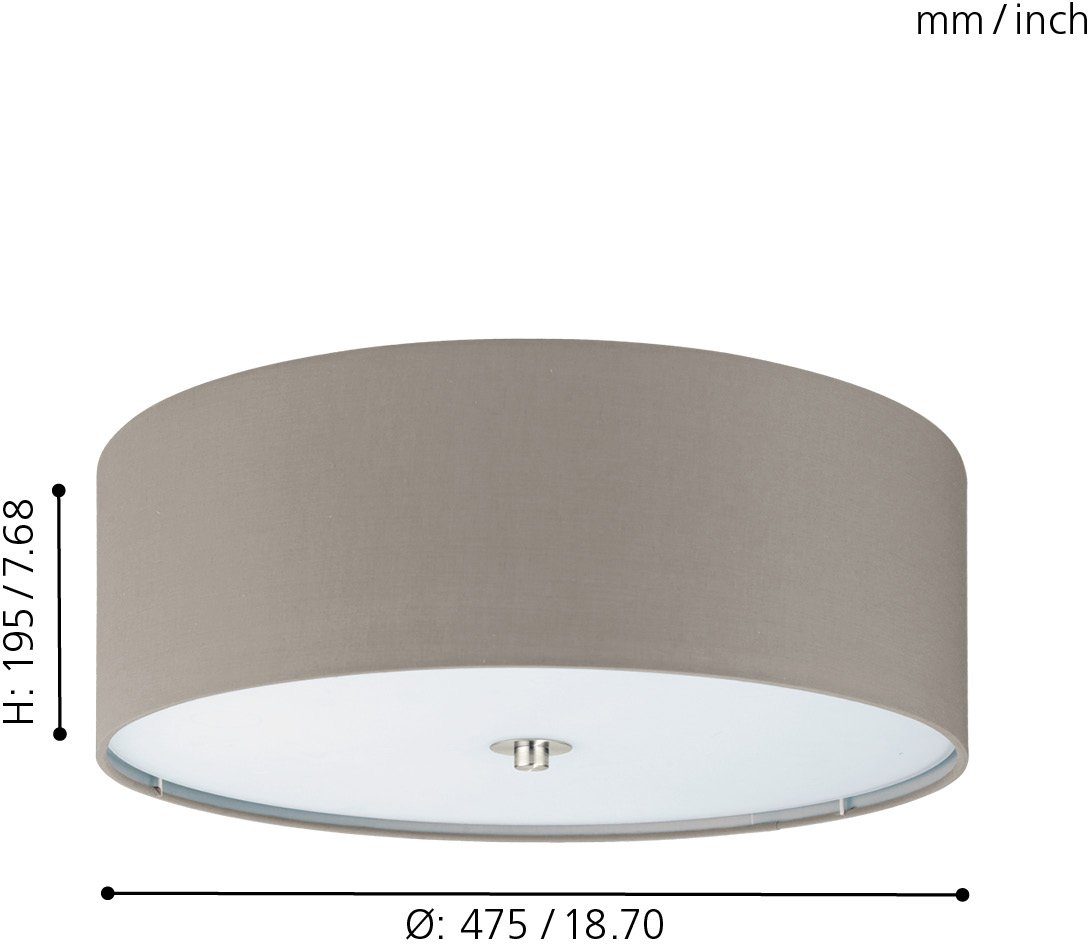 EGLO Deckenleuchte PASTERI, Leuchtmittel wechselbar, ohne Leuchtmittel, Deckenlampe