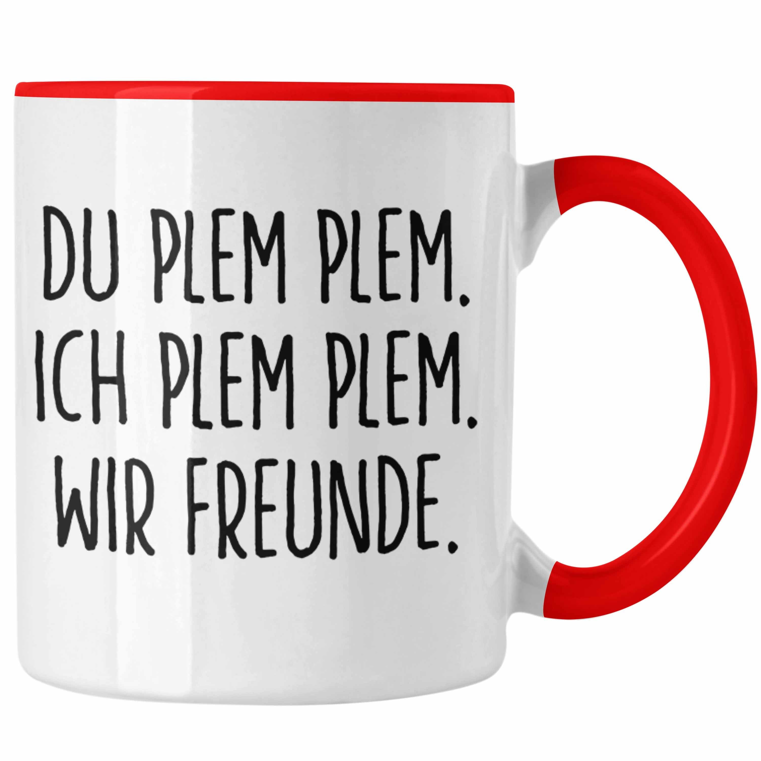 Trendation Tasse Trendation - Beste Freunde Tasse Geschenk Beste Freundin Freund Kaffeetasse Geschenkidee Allerbeste BFF Freundin Spruch Geburtstag Freundinnen Rot