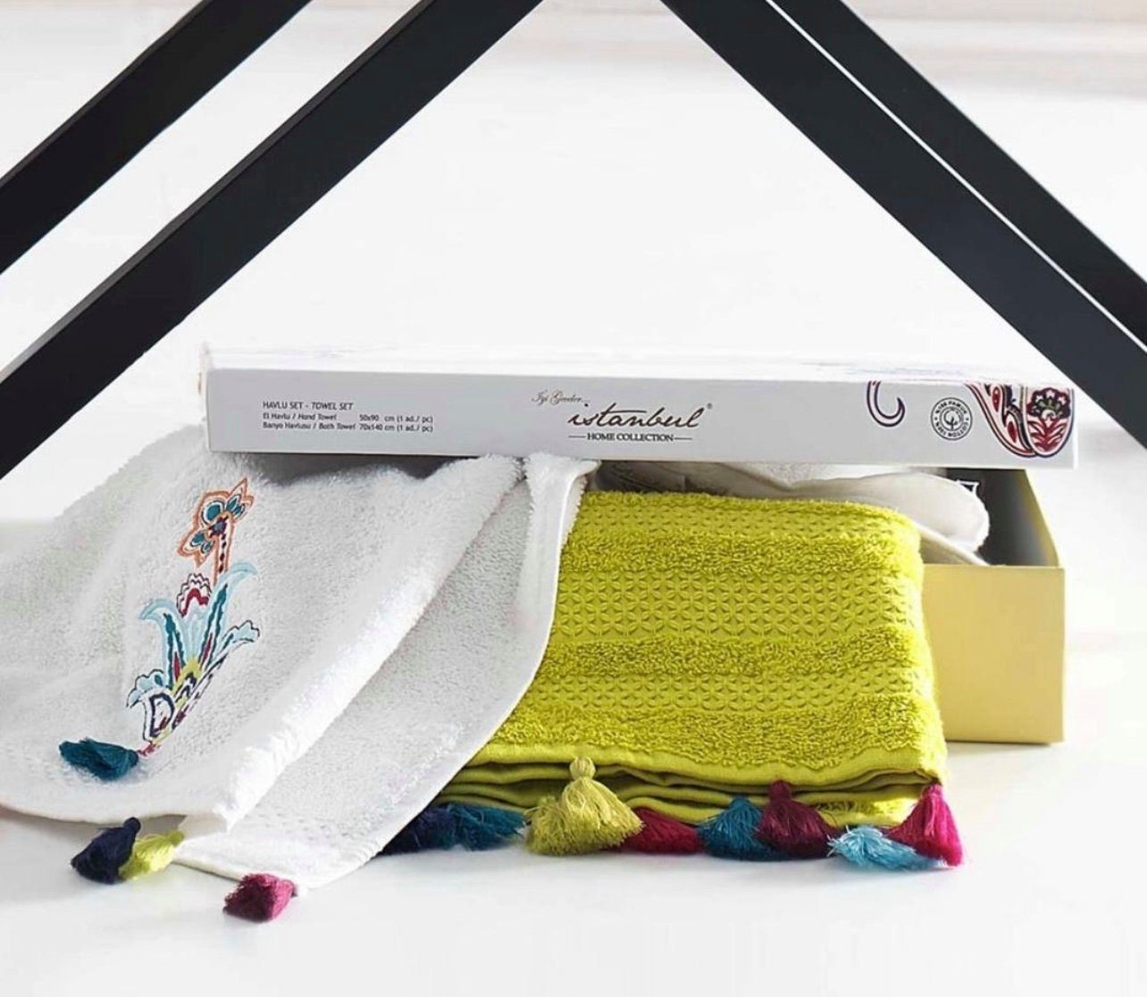 Baby Fancyroom Badetuch STYLE UP HAND- UND BADETUCH SET QUASTEN 100% BAUMWOLLE, aus 100% Baumwolle