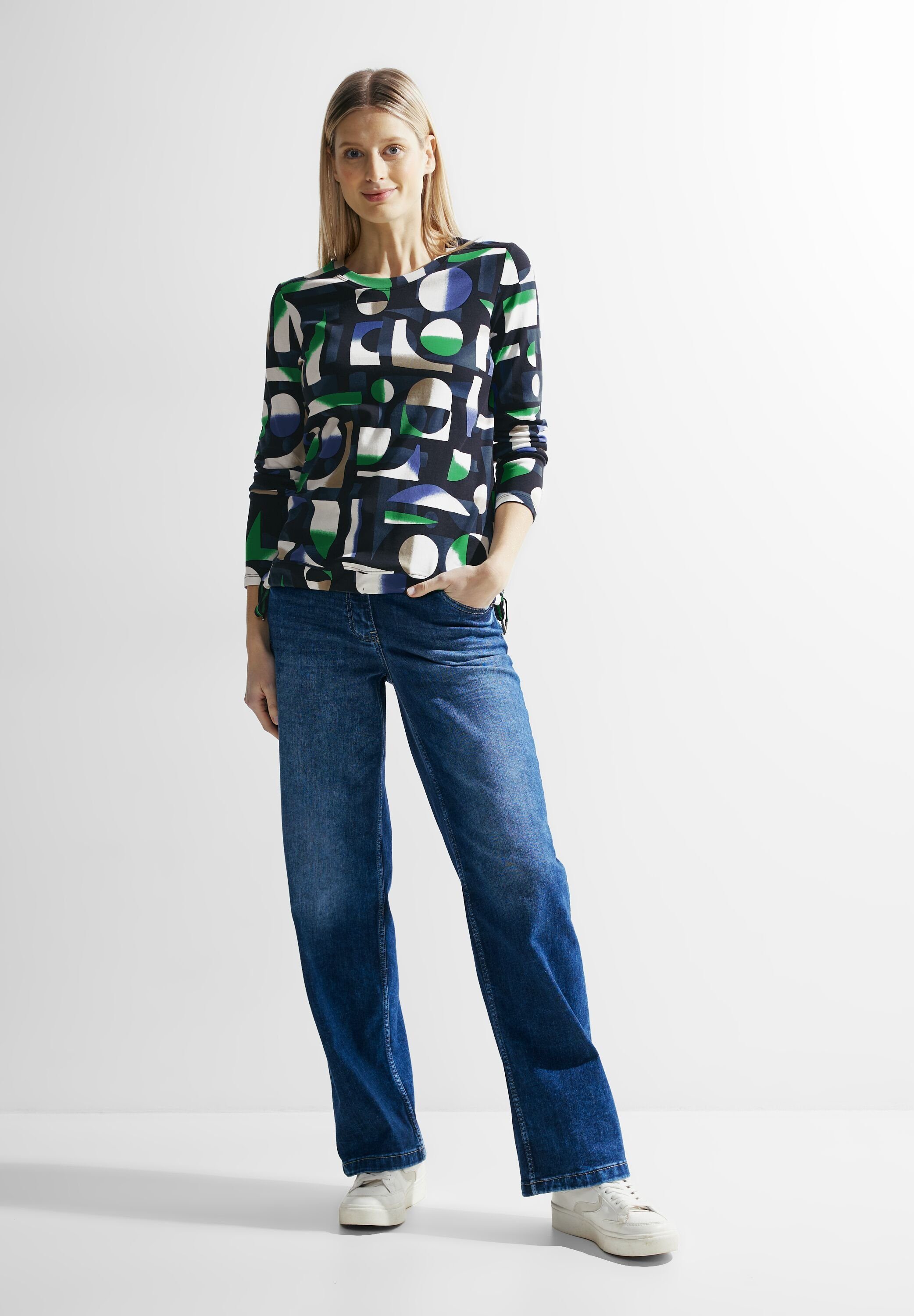 Cecil Langarmshirt, Geometrischer Print