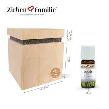 Zirbenfamilie Duft-Set ZirbenWürfel Premium, Wunderbar angenehmer Zirben-Duft für den ganzen Raum.