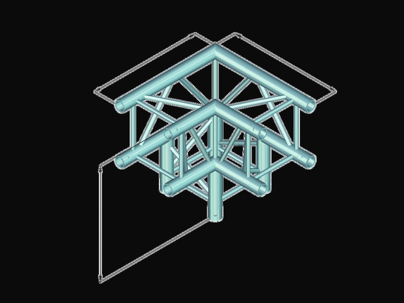Thumbnail - Alutruss Rahmentraverse ALUTRUSS DECOLOCK DQ4-PAL30 3-Weg Ecke 90°