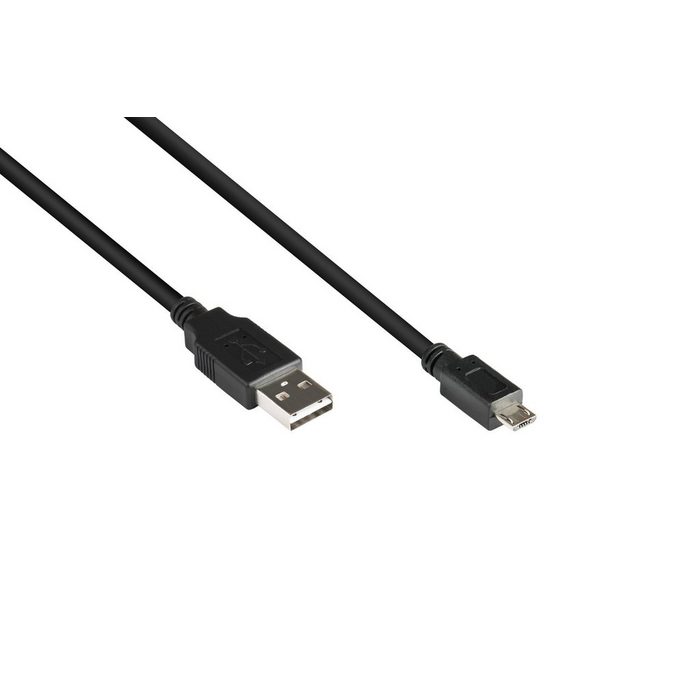 GOOD CONNECTIONS Anschlusskabel USB 2.0 EASY Stecker A an Stecker Micro B schwarz 5m USB-Kabel (5 cm)