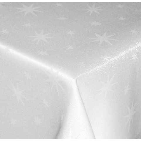 Haus und Deko Tischdecke Tischdecke 130x220 cm Lurex Sterne Weihnachten Tischwäsche glänzend (1-tlg)
