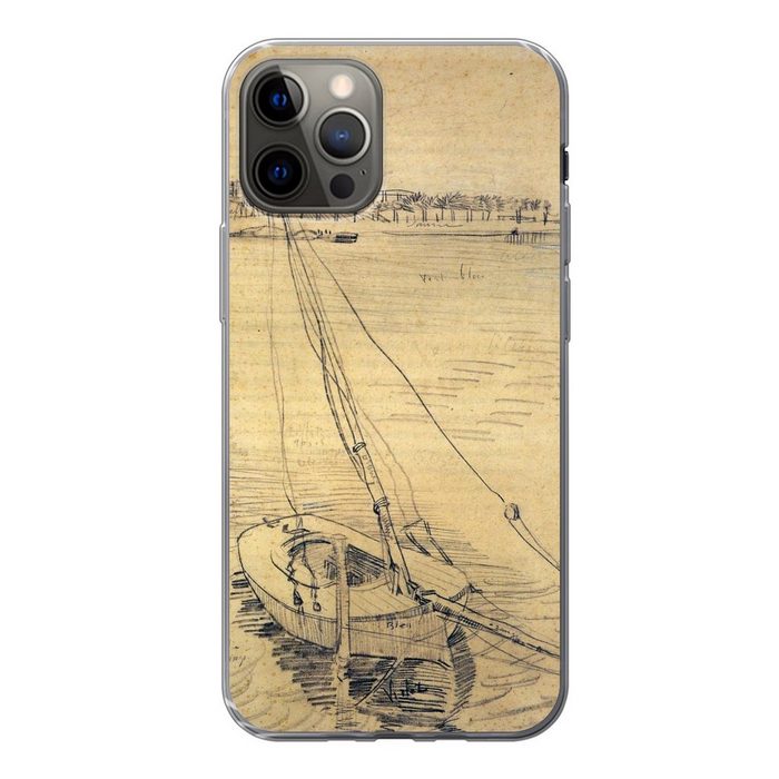 MuchoWow Handyhülle Segelboot auf der Seine bei Asnières - Vincent van Gogh Handyhülle Apple iPhone 12 Pro Smartphone-Bumper Print Handy