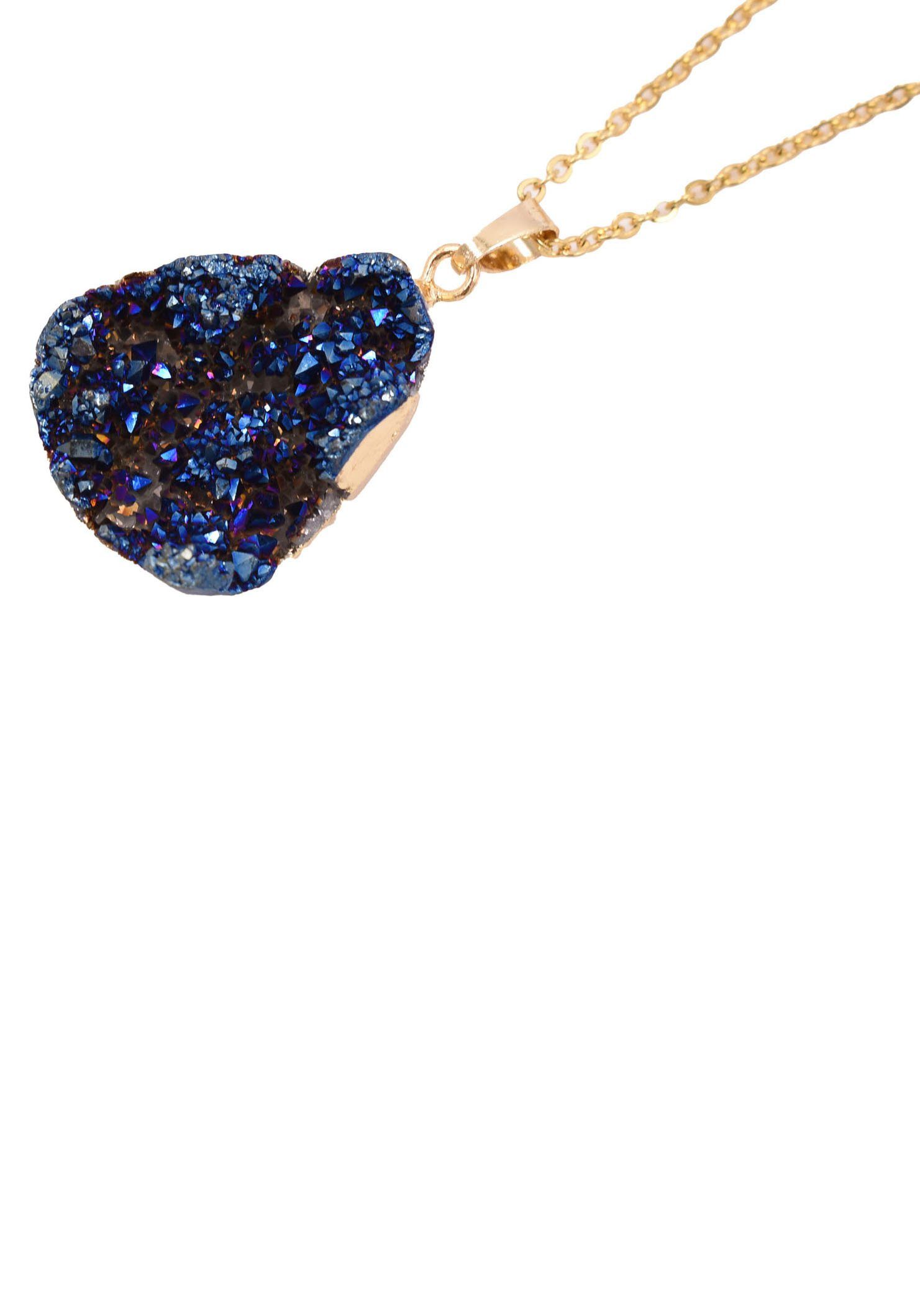 Firetti Kette mit Anhänger Schmuck Geschenk Drusenachat, Made in Germany - mit Druzy Quarz