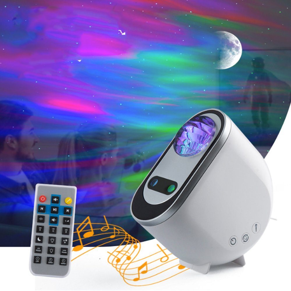 Raumprojektor wechselbar, Music Bluetooth mit XERSEK Star mit Weiß LED Sternenhimmel rgb, LED Projektor Lautsprecher LED-Sternenhimmel Sternenlicht, Fernbedienung