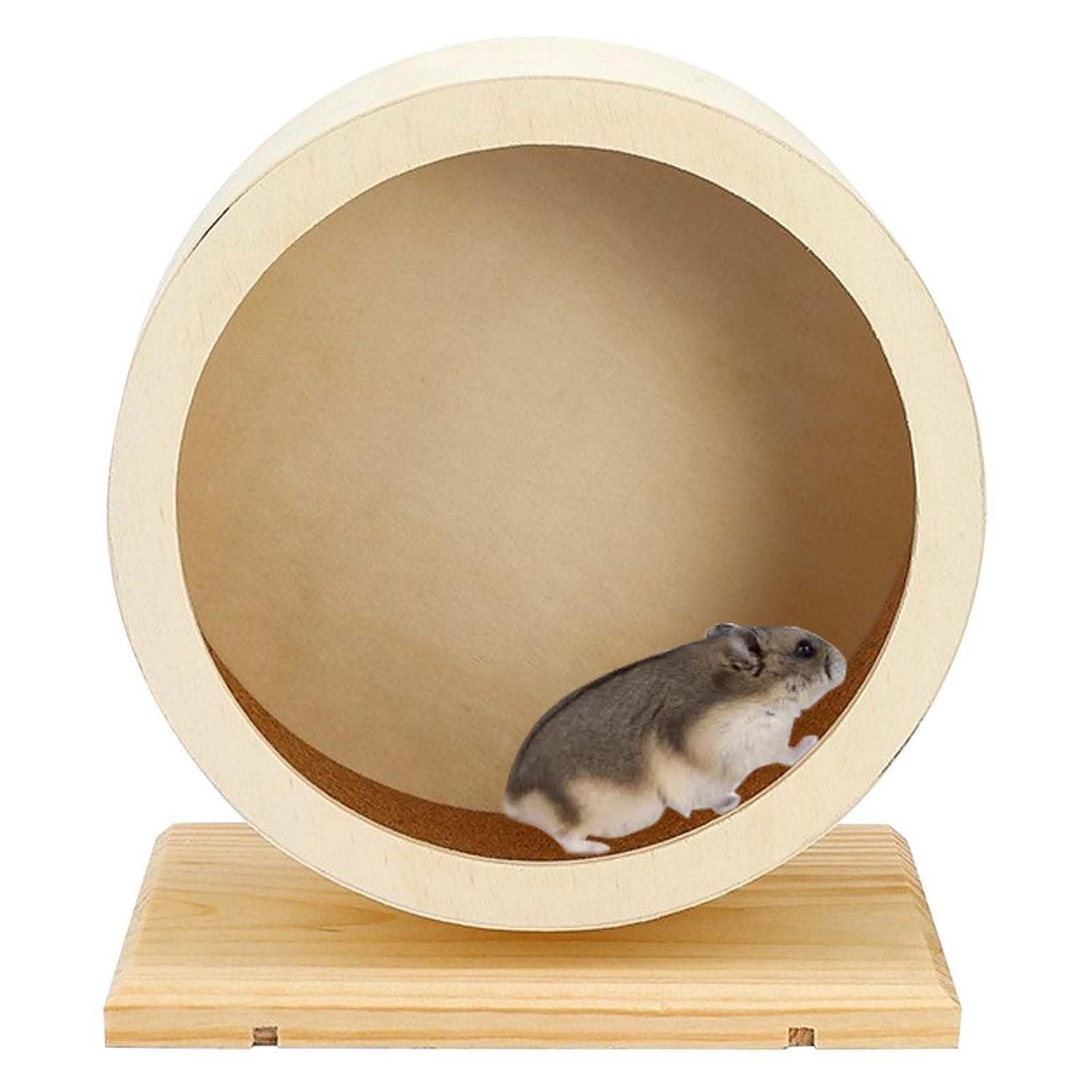 LuxusKollektion Tierlaufrad Hamsterrad Holz 15cm geschlossen leise