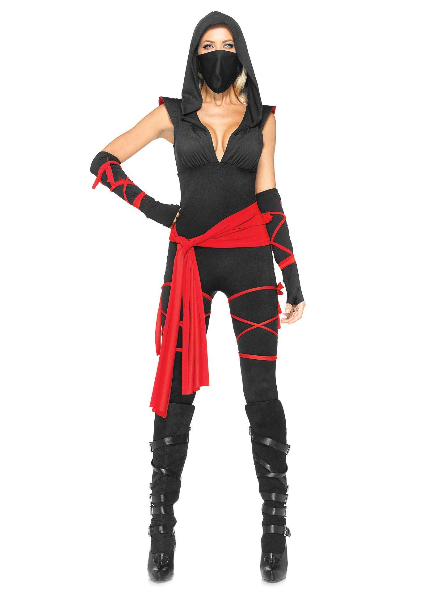 Leg Avenue Kostüm Sexy Ninja, Neckisches Ninja Outfit für Karneval und Mottoparty