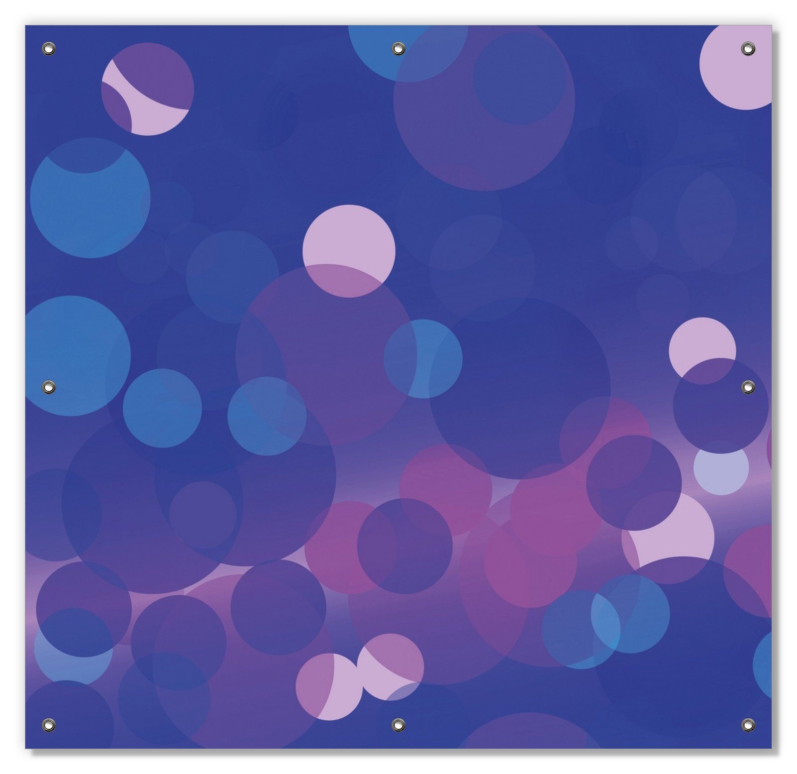 Sonnenschutz Blaue Kreise mit pink - harmonisches Muster, Wallario, blickdicht, mit Saugnäpfen, wiederablösbar und wiederverwendbar