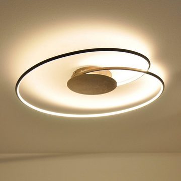 Lindby LED Deckenleuchte Joline, LED-Leuchtmittel fest verbaut, warmweiß, Modern, Kunststoff, Metall, rost, weiß, inkl. Leuchtmittel, LED Lampe