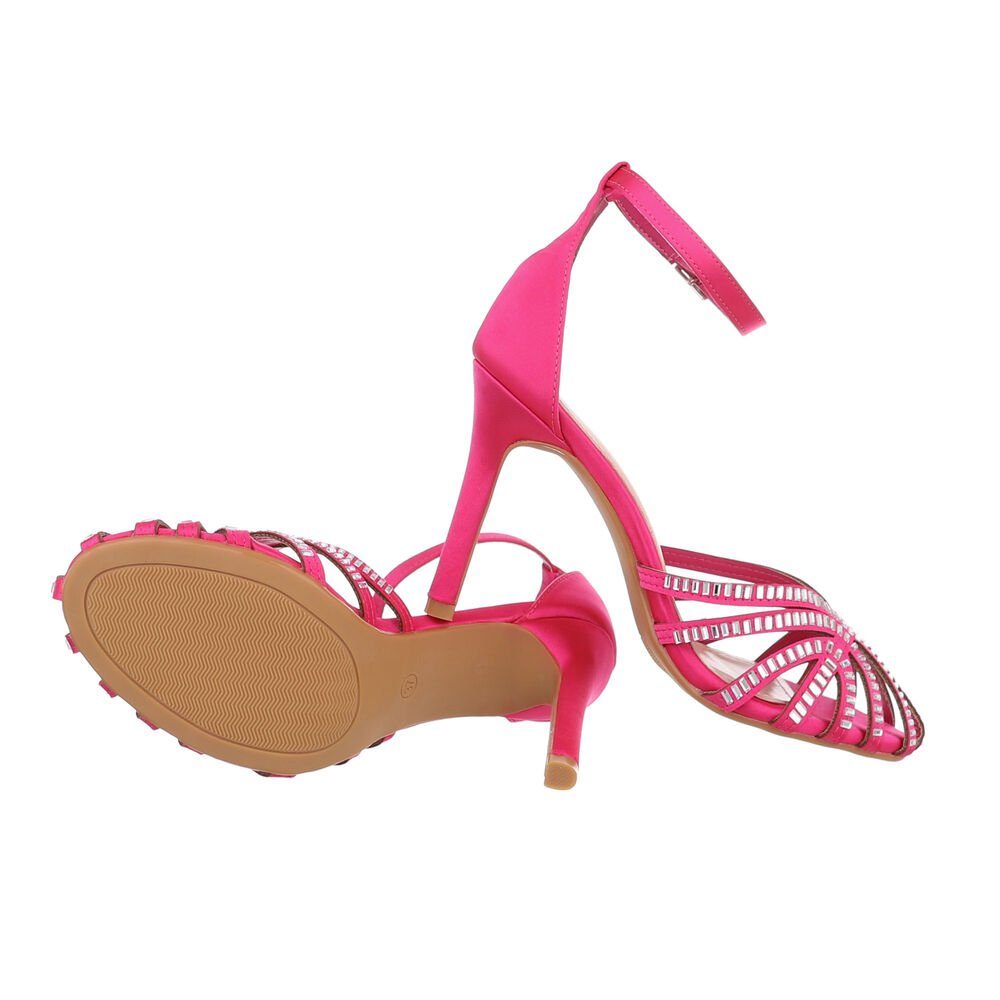 Ital-Design Damen Abendschuhe Party & Clubwear Schnürpumps Pfennig-/Stilettoabsatz Sandalen & Sandaletten in Pink