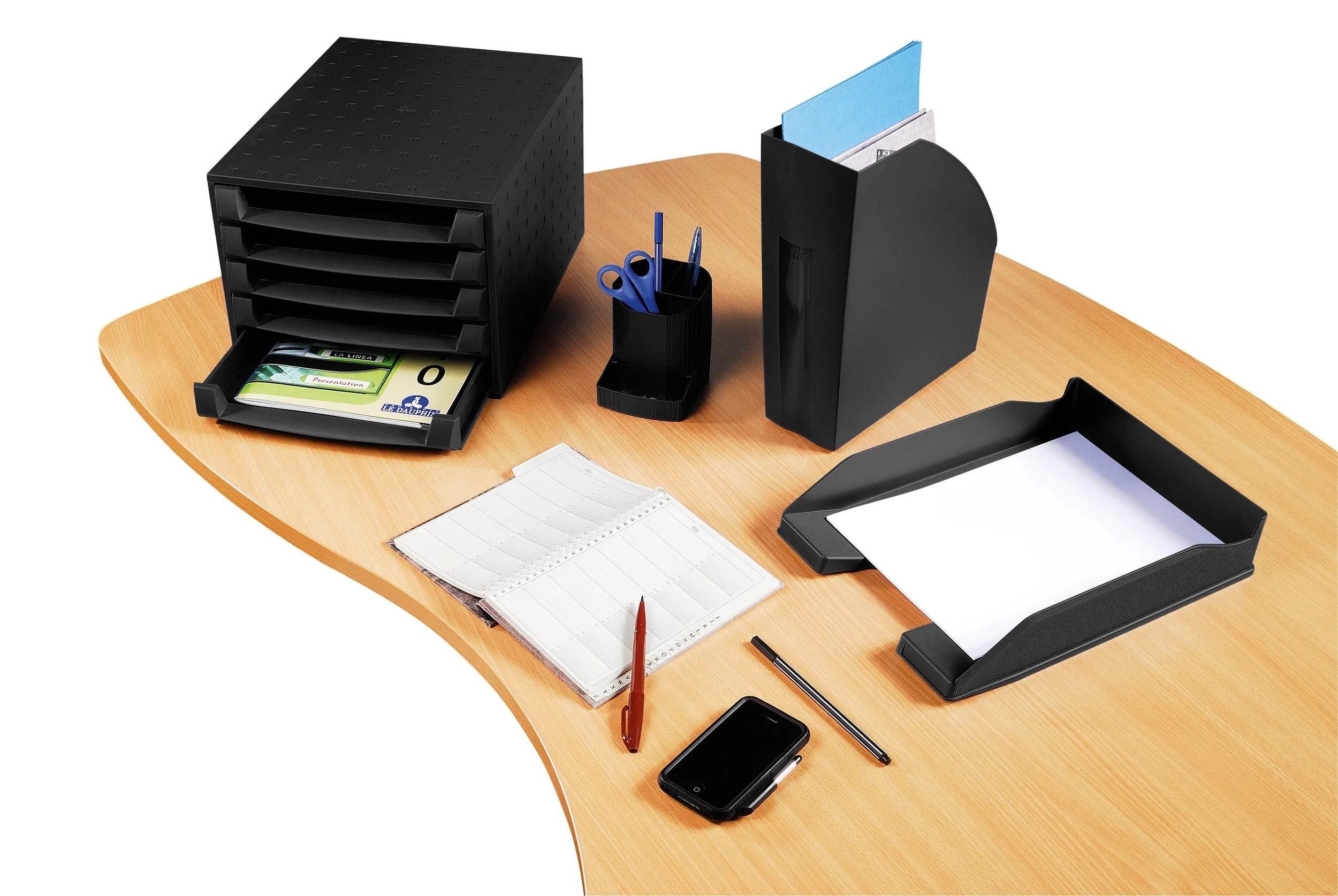 EXACOMPTA Organizer Stifteköcher Mini Octo, Ecoblack - Schwarz - 675014D, Stifteköcher