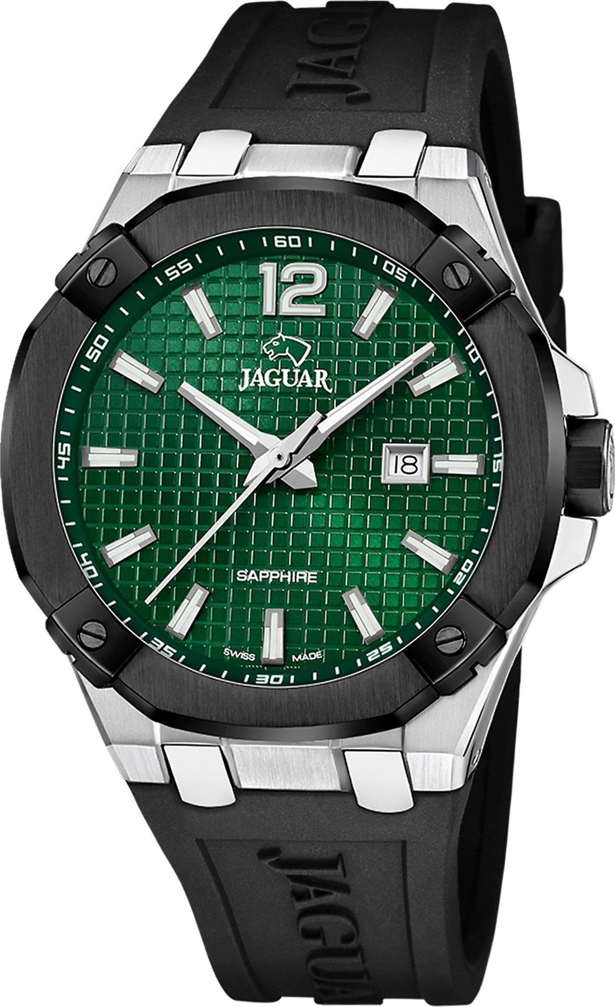 Quarzuhr Jaguar Herrenuhr Silikon schwarz Jaguar