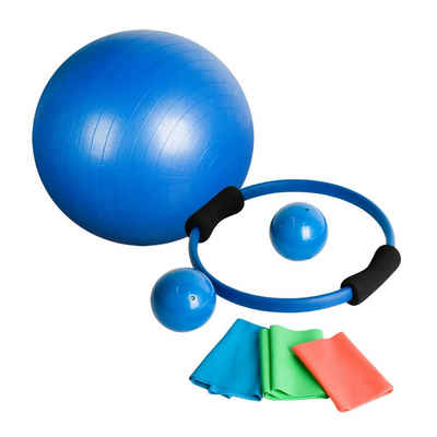 MOVIT Gymnastikball 7-teiliges Yoga-Set, Pilates-Set, Fitness-Set (Set, 7er-Set), 1x Gymnastikball, 2x Medizinball, 1x Pilatesring, 3x Gymnastikbänder