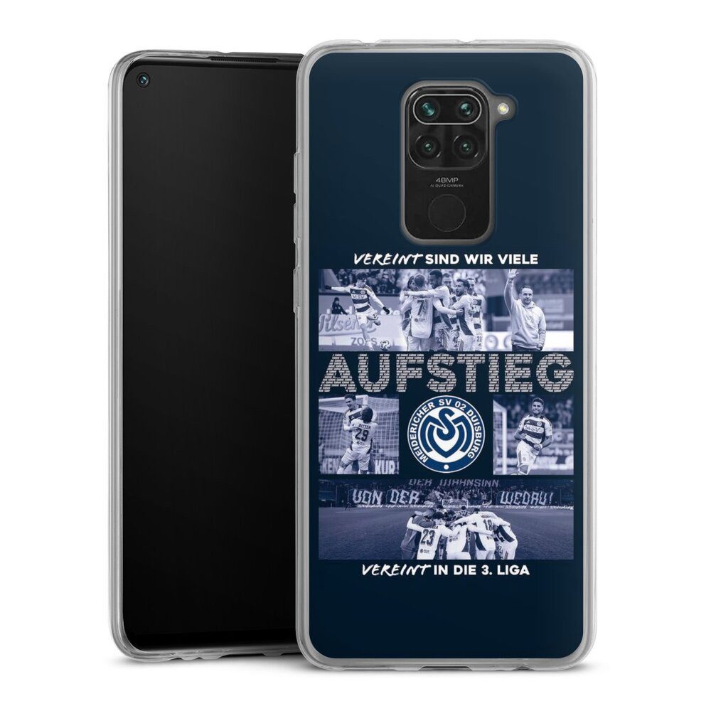 DeinDesign Handyhülle MSV Duisburg Aufstieg Offizielles Lizenzprodukt, Xiaomi Redmi Note 9 Slim Case Silikon Hülle Ultra Dünn Schutzhülle