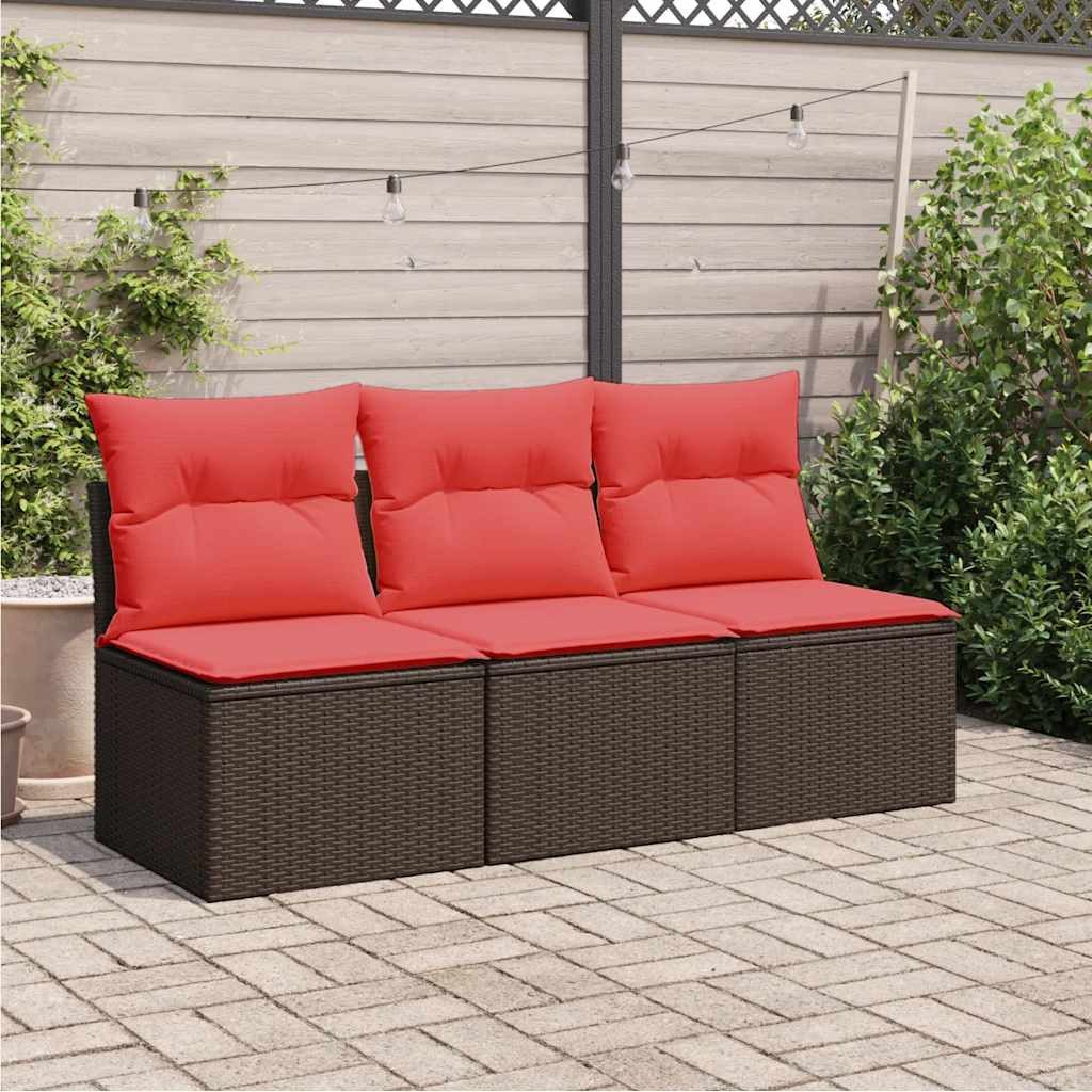 vidaXL Loungesofa, Garten-Sofa, mit Kissen Braun 165 x 62 x 69 cm Poly Rattan, 1 Teile