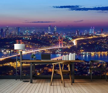 wandmotiv24 Fototapete Istanbul bei Nacht, glatt, Wandtapete, Motivtapete, matt, Vliestapete