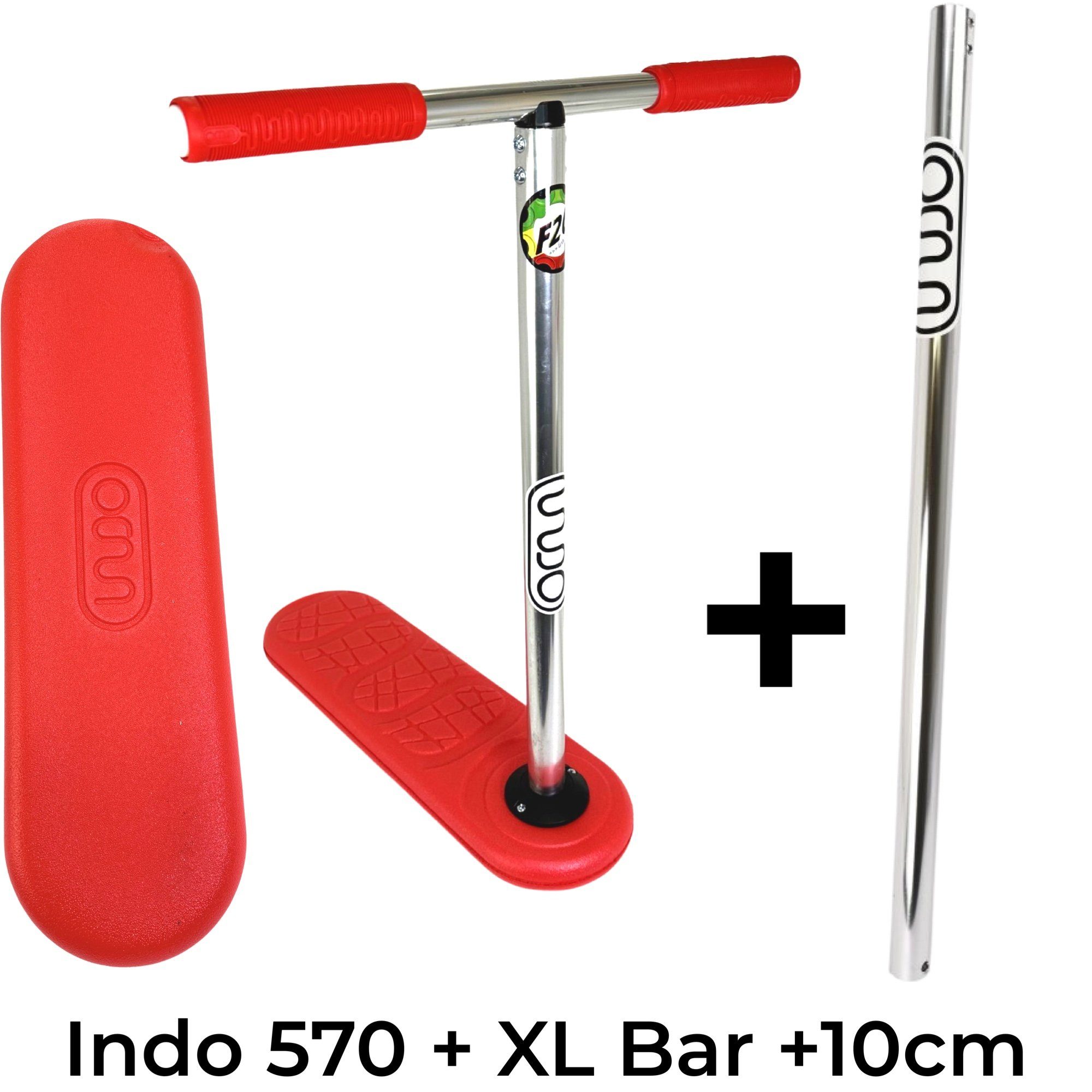 INDO Stuntscooter Indo X70 Trampolin Trick Trainer 570 H=60 Rot Rocker+XL Lenker H=70cm