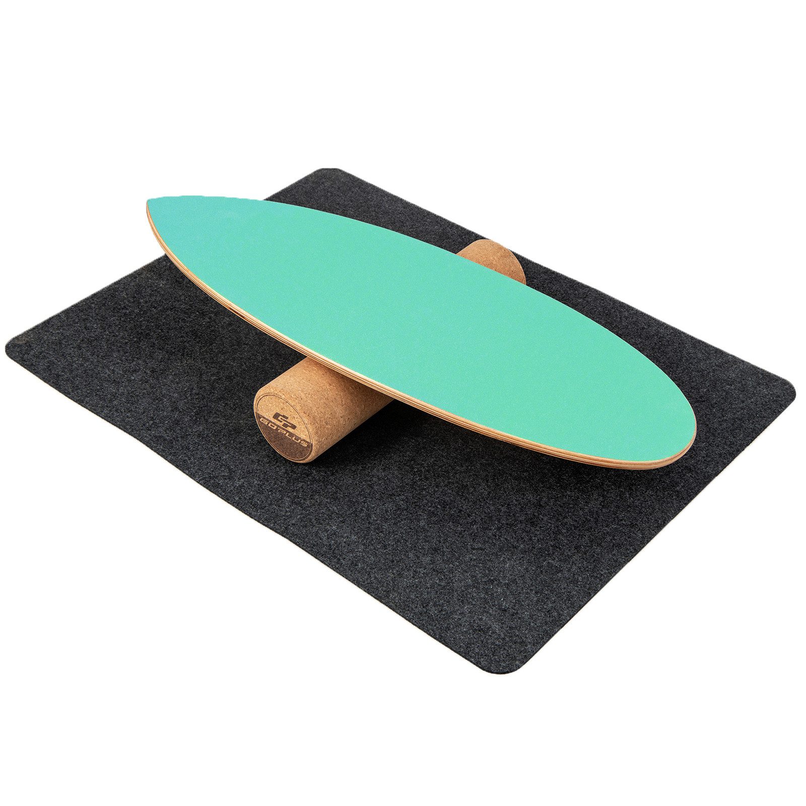 COSTWAY Balanceboard, aus Holz, für zuhause, inkl. Korkrolle, bis 227kg