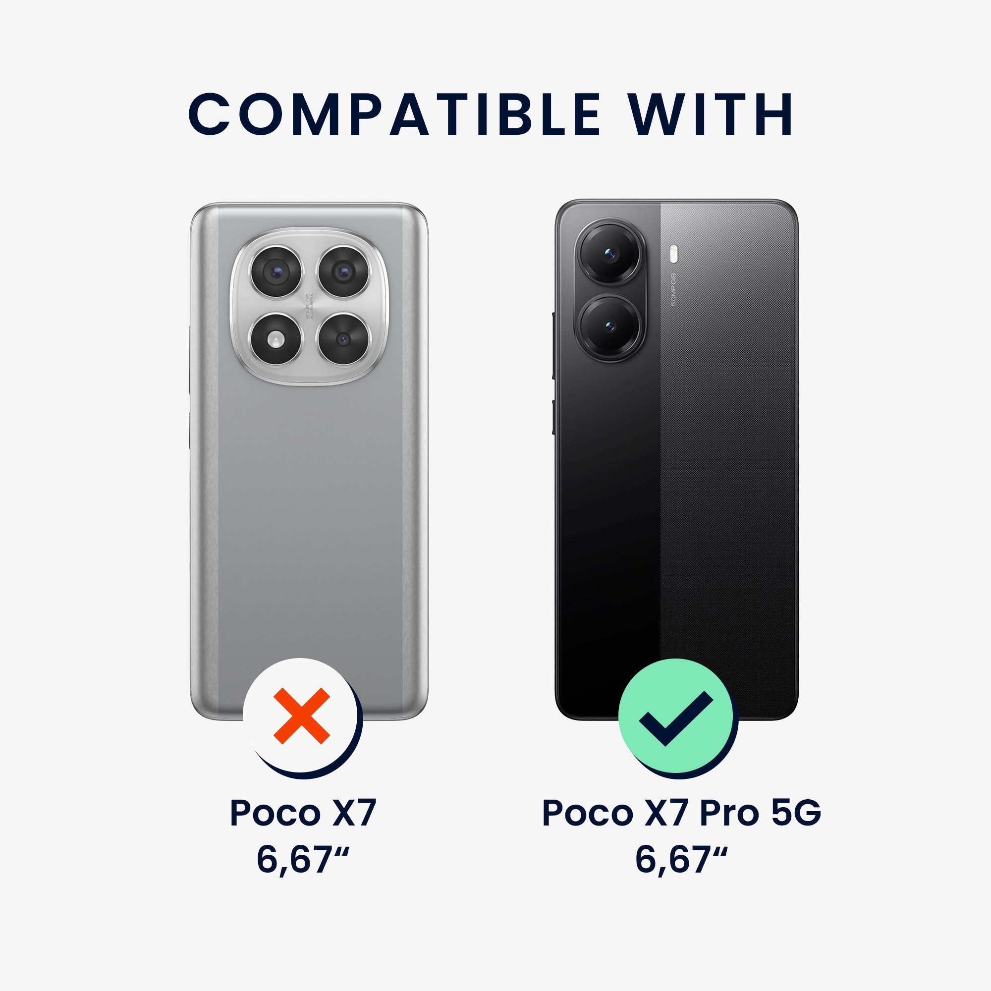 kwmobile Smartphone-Hülle Hülle mit Kartenfach für Xiaomi Poco X7 Pro 5G, Handyhülle Poco X7 Pro 5G mit Kartenfach Soft Case