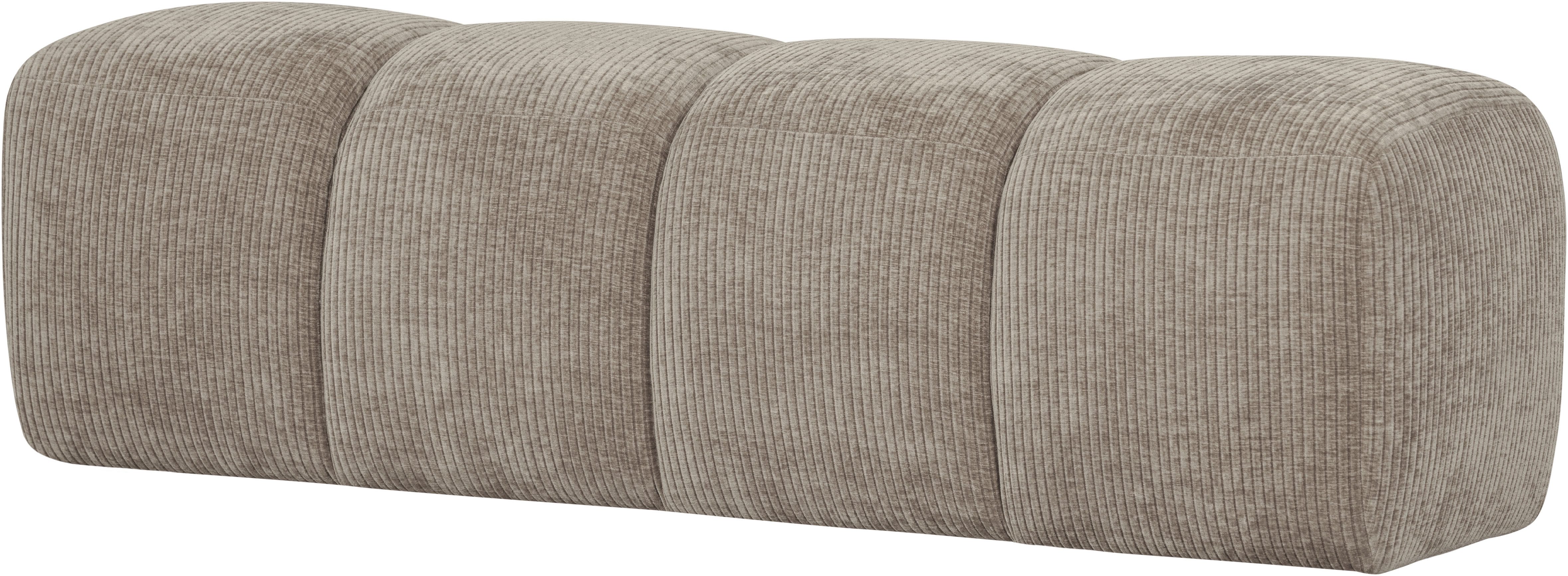 WOOOD Polsterbank Mojo ohne Rückenlehne mit Jacquard-Rippenbezug B 160 x T 45 x H 49 cm, Ausgezeichnete Verschleißfestigkeit, Tragkraft 120 kg, kombinierbar