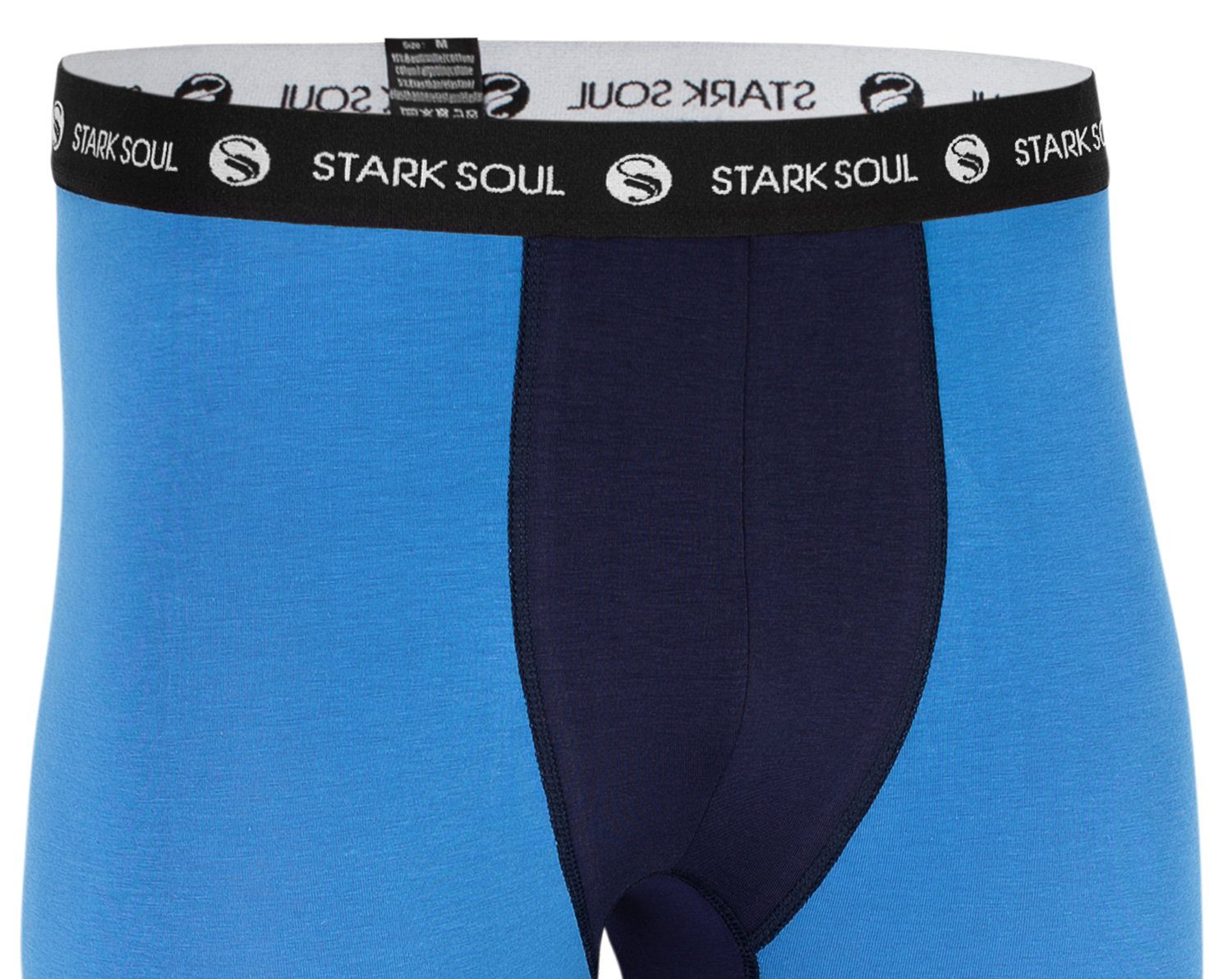 John Web-Gummibund Blau Unterhose Stark weichem Webbund mit Logo - Lange Soul® Lange Long Unterhose