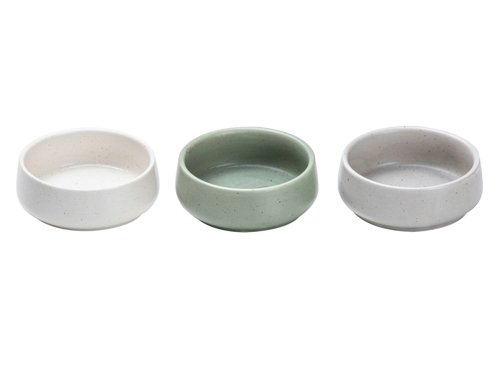 Ladelle Servierschüssel ELEMENTS Schalenset flach assortiert Set3, Steinzeug, (Schüsseln & Schalen), Elements Assorted Shallow 3pk Bowl Set 9.4x9.4x3.5cm