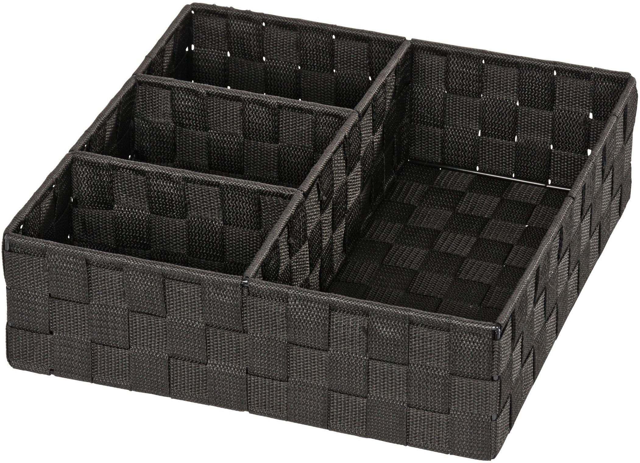 WENKO Organizer Adria, Aufbewahrungsbox schwarz | Bad-Organizer