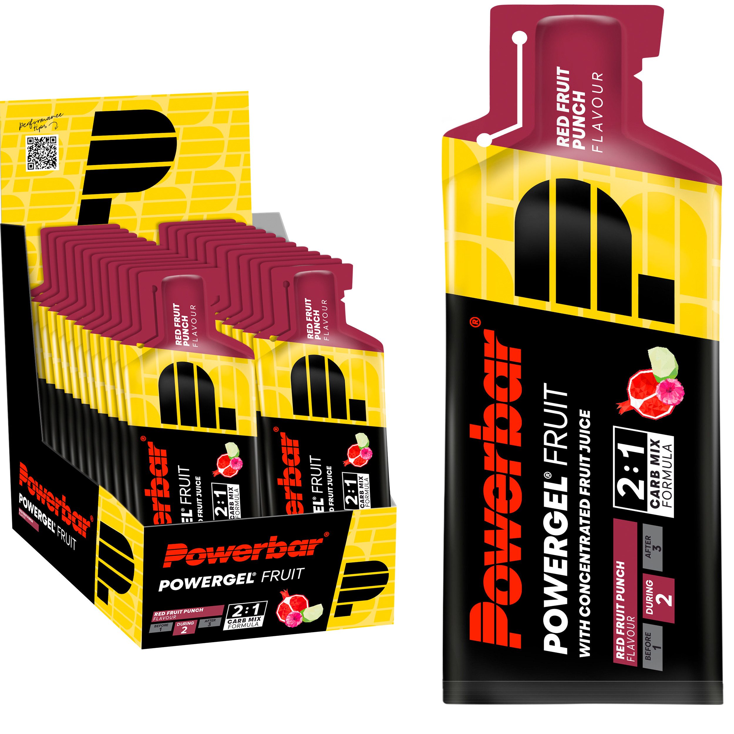 PowerBar PowerGel Fruit Red Fruit Punch High Carb Energie Gel Natrium 24 x 41 g Gel, Packung à 24 St., 984 g