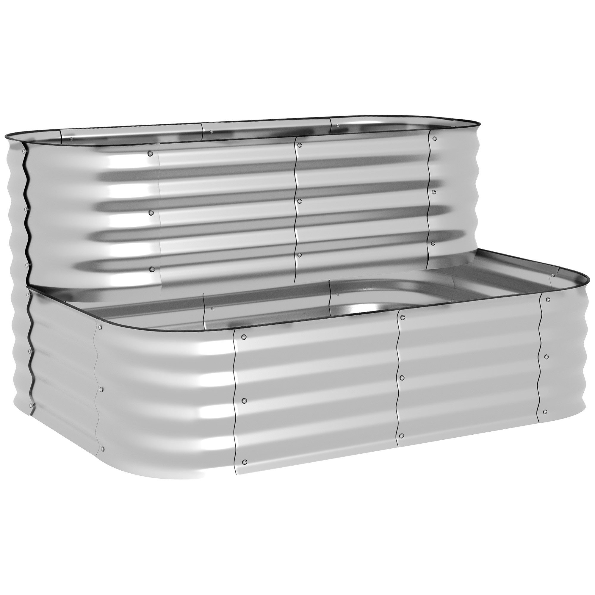 CHICFURN Blumenständer Pflanzenregal aus Metall für Garten, Balkon und Terrasse (Packung, 1 St., Mehrstöckiges Regal für Blumentöpfe und Pflanzgefäße), Silber, 118x45x30 cm, geeignet für Innen- und Außenbereich