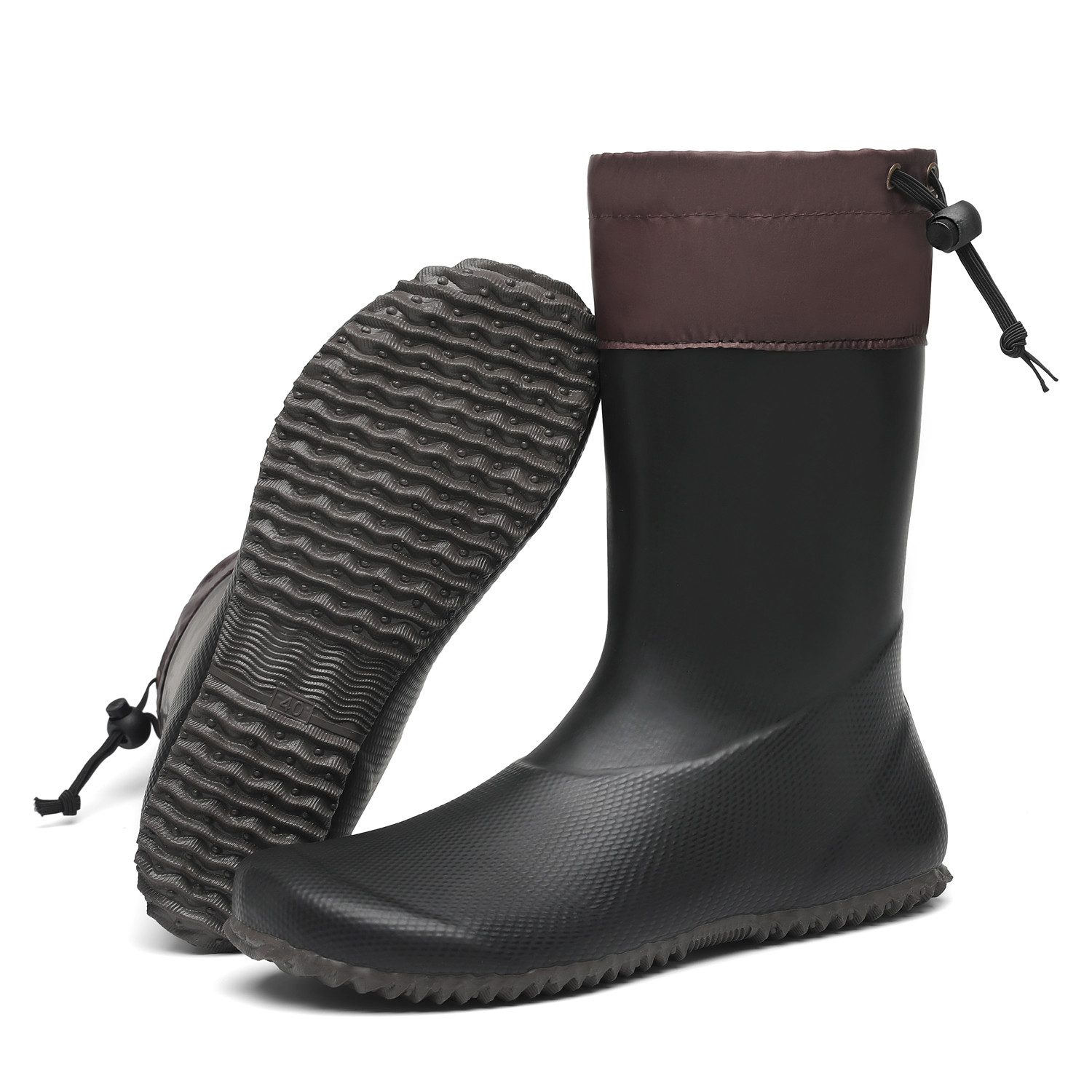 SAGUARO Barfußschuhe (Festival) Barfuß - Gummistiefel (3mm Sohlenstärke, Nullabsatz, bequem, leicht, leicht-gefüttert, rutschfest) Winter-Stiefel wasserdicht Regenschuhe Regen-Stiefel Schuhkragen vegan