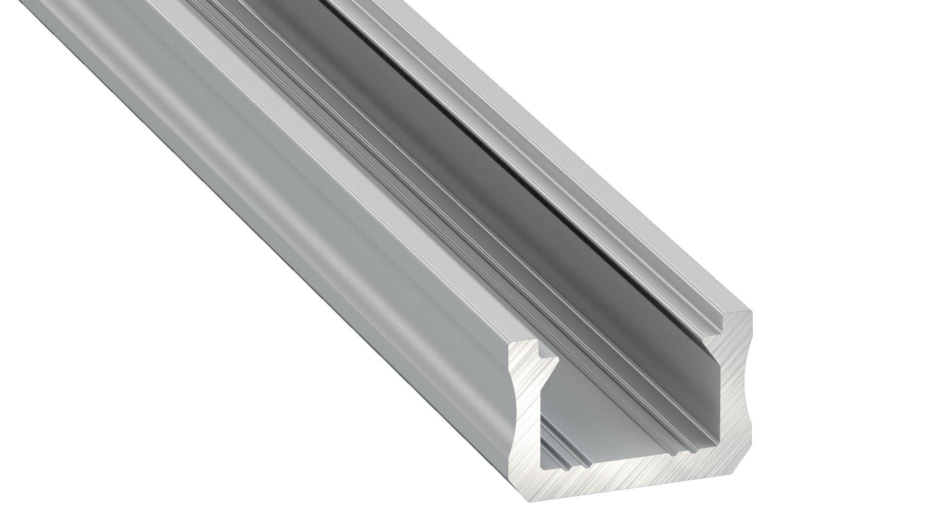 COFI 1453 Rahmenprofil LED Aluminium Profil Leiste mit Endkappe, Halterung und Abdeckung, 1m