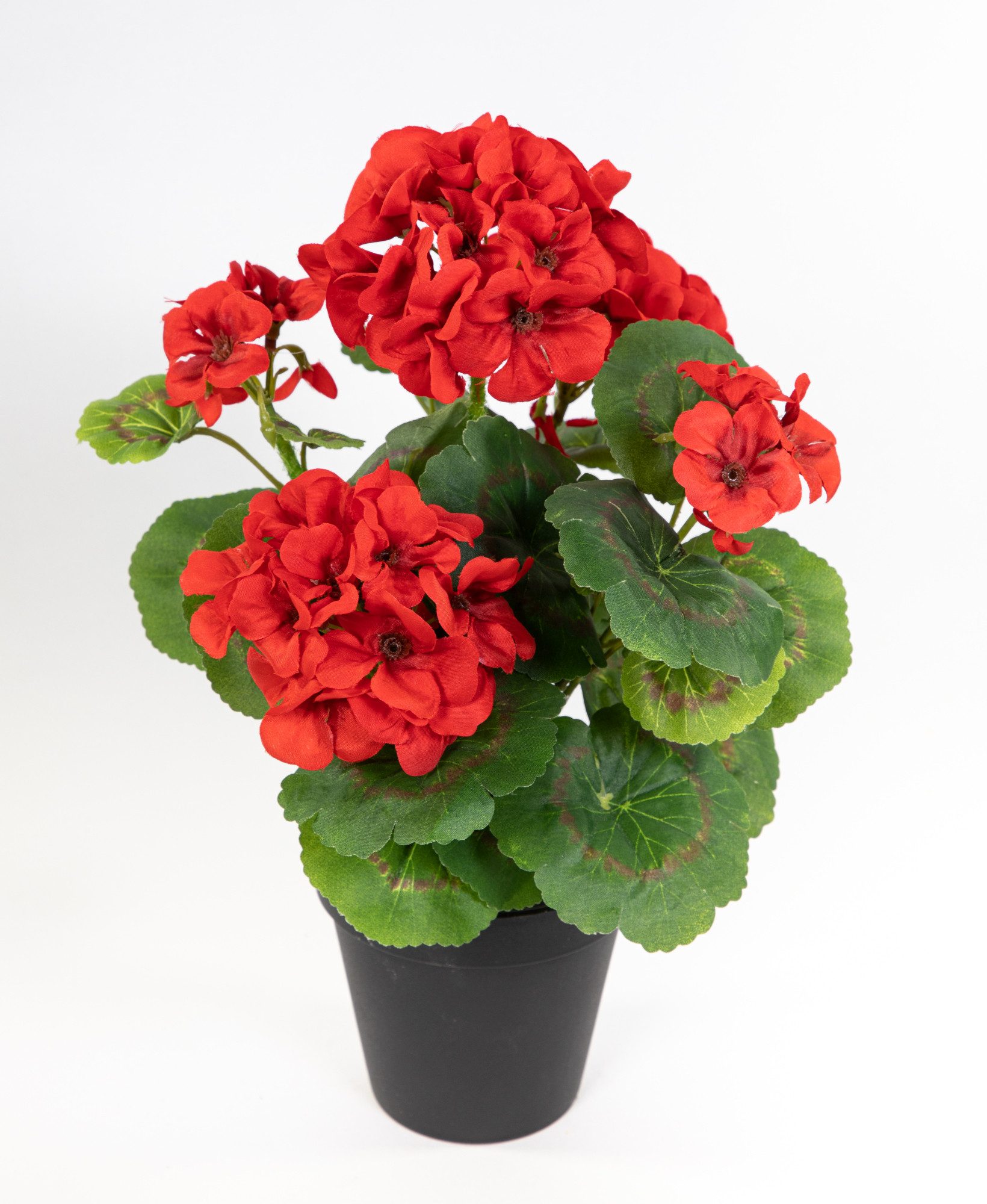 Kunstblume Geranie im Topf 34cm LM Kunstpflanzen künstliche Blumen Pflanzen Pelargonium, Seidenblumen Roß, Höhe 34 cm, Rot