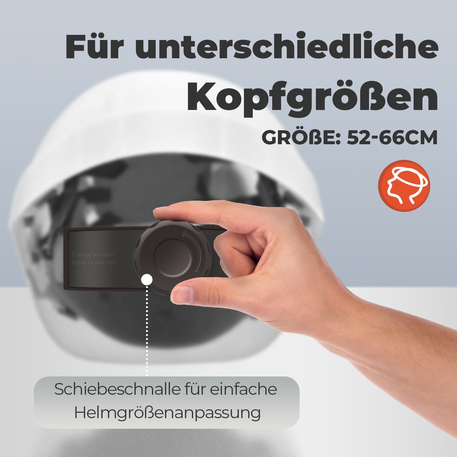 Mustbau Schutzhelm EN397 Sicherheitshelm, Arbeitshelm mit ABS-Material (5-tlg), Bauhelm, 52-66cm Einstellbar