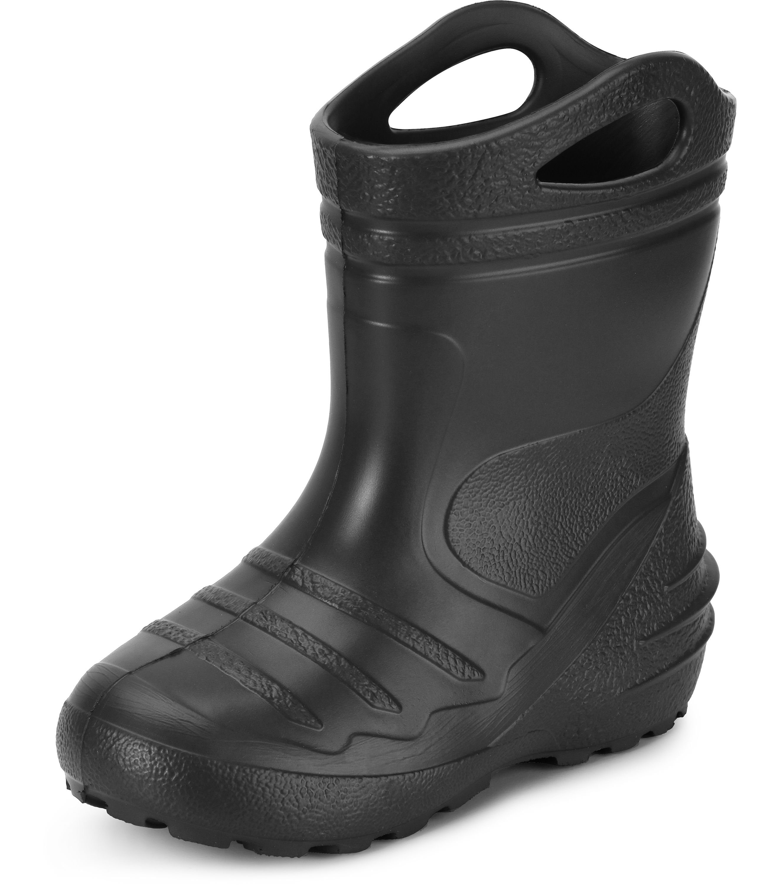 Ladeheid federleichte Regenschuhe Kinder mit Griffen KL051 Gummistiefel mit herausnehmbare Einlegesohle