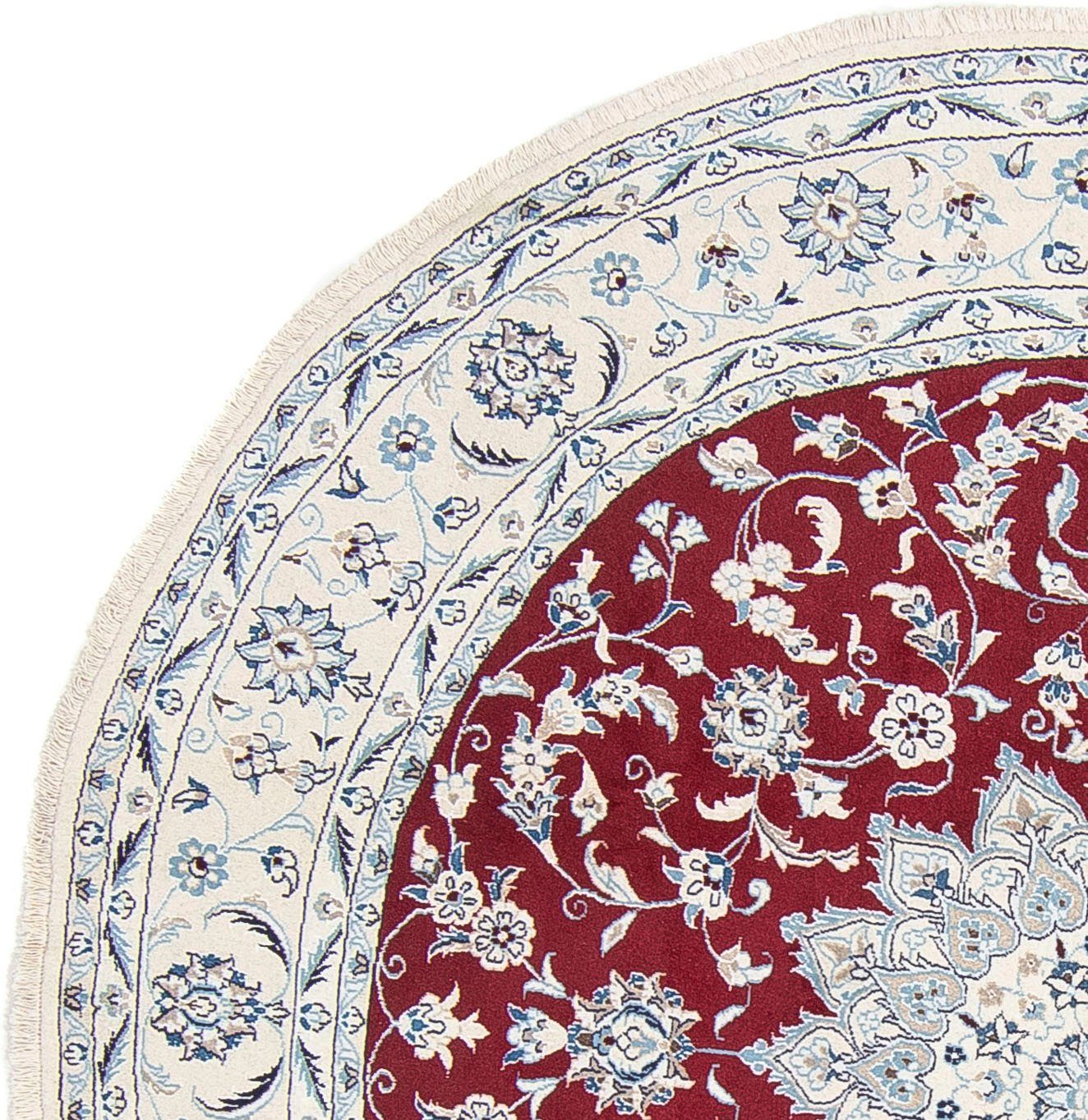 Unikat Nain 250 Wollteppich scuro 10 mm, Zertifikat Höhe: rund, 250 x mit morgenland, cm, Medaillon Rosso