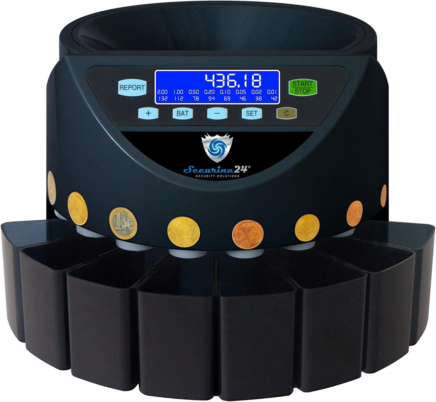 Securina24 Spardose SR-1200 LCD Münzzähler Münzzählmaschine günstig online kaufen