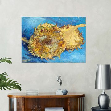 Posterlounge Wandfolie Vincent van Gogh, Zwei Sonnenblumen, Wohnzimmer Malerei