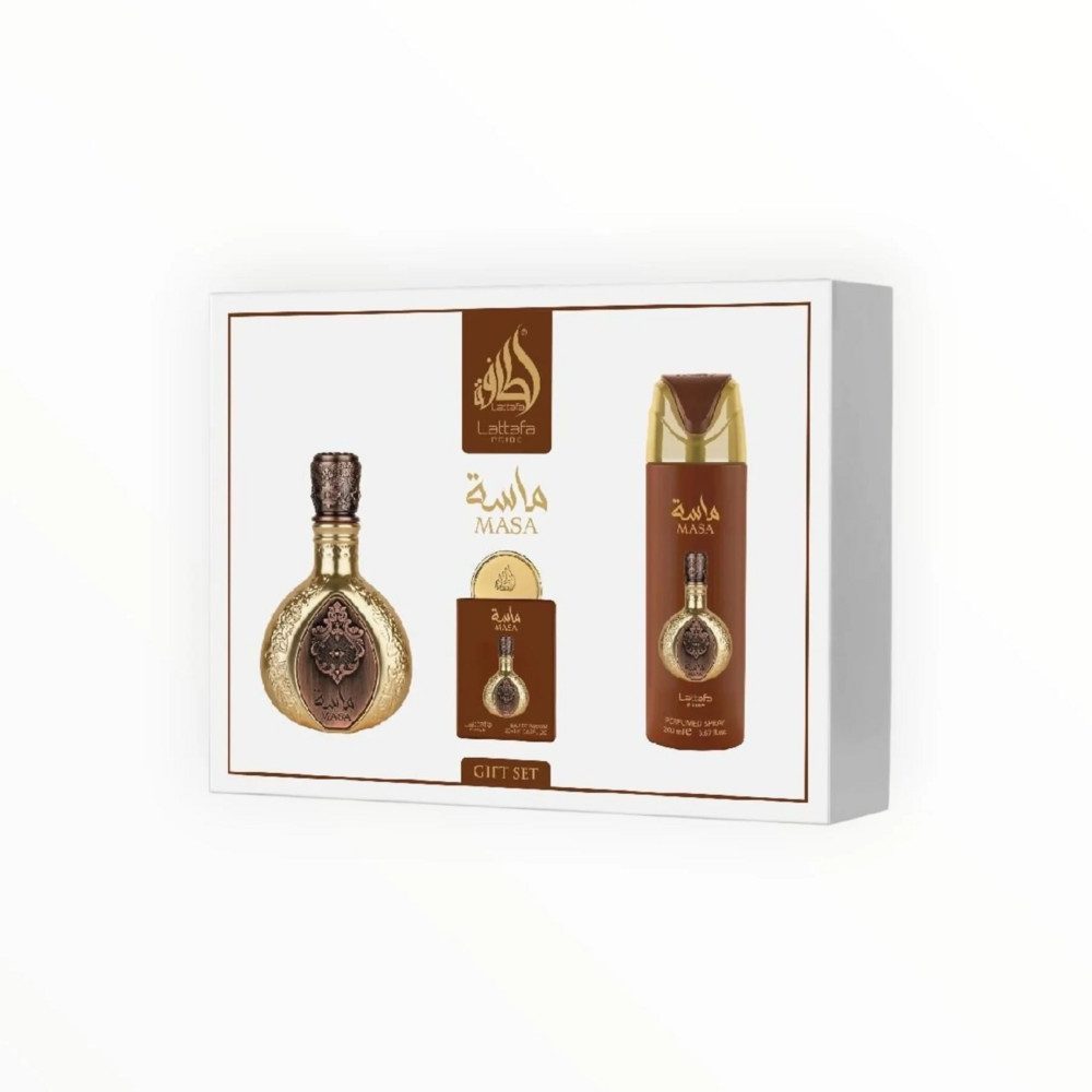 Lattafa Duft-Set Masa, Modernes Parfumset mit frischen, blumig-würzigen Nuancen