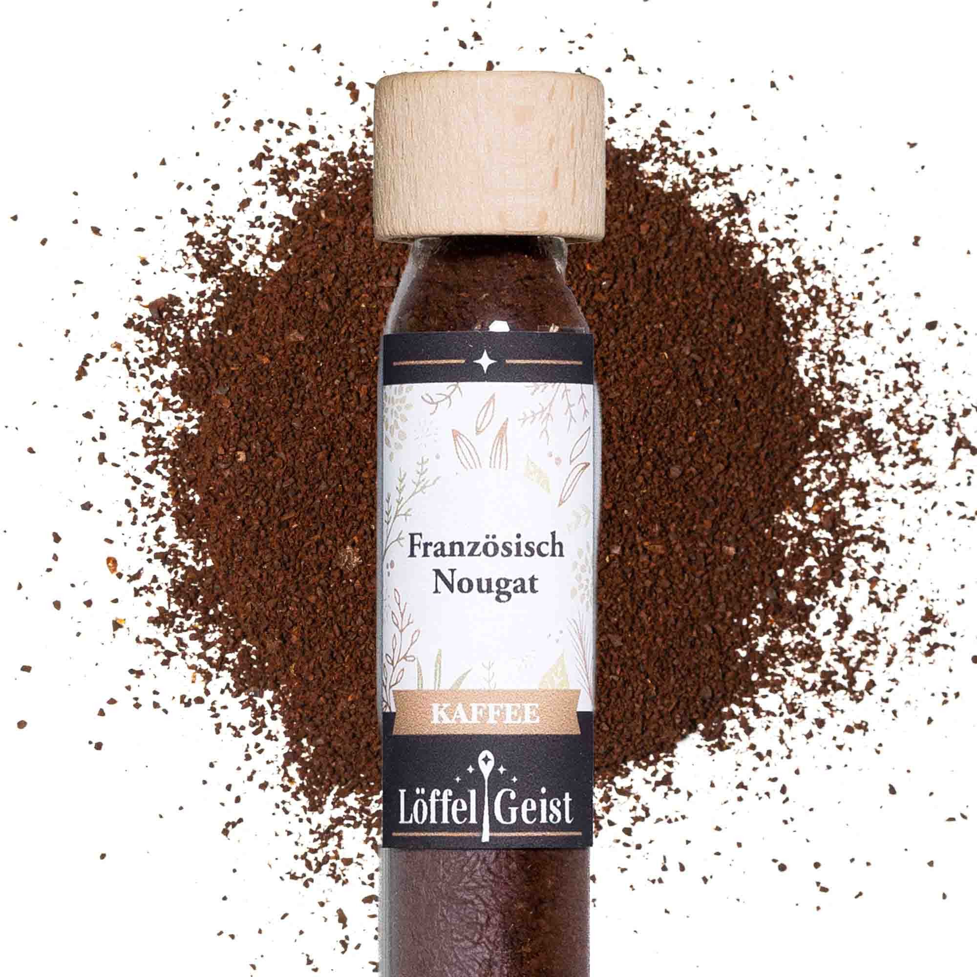 Löffelgeist Kaffee Aromakaffee Französisch Nougat (23g im praktischen Dosierglas)