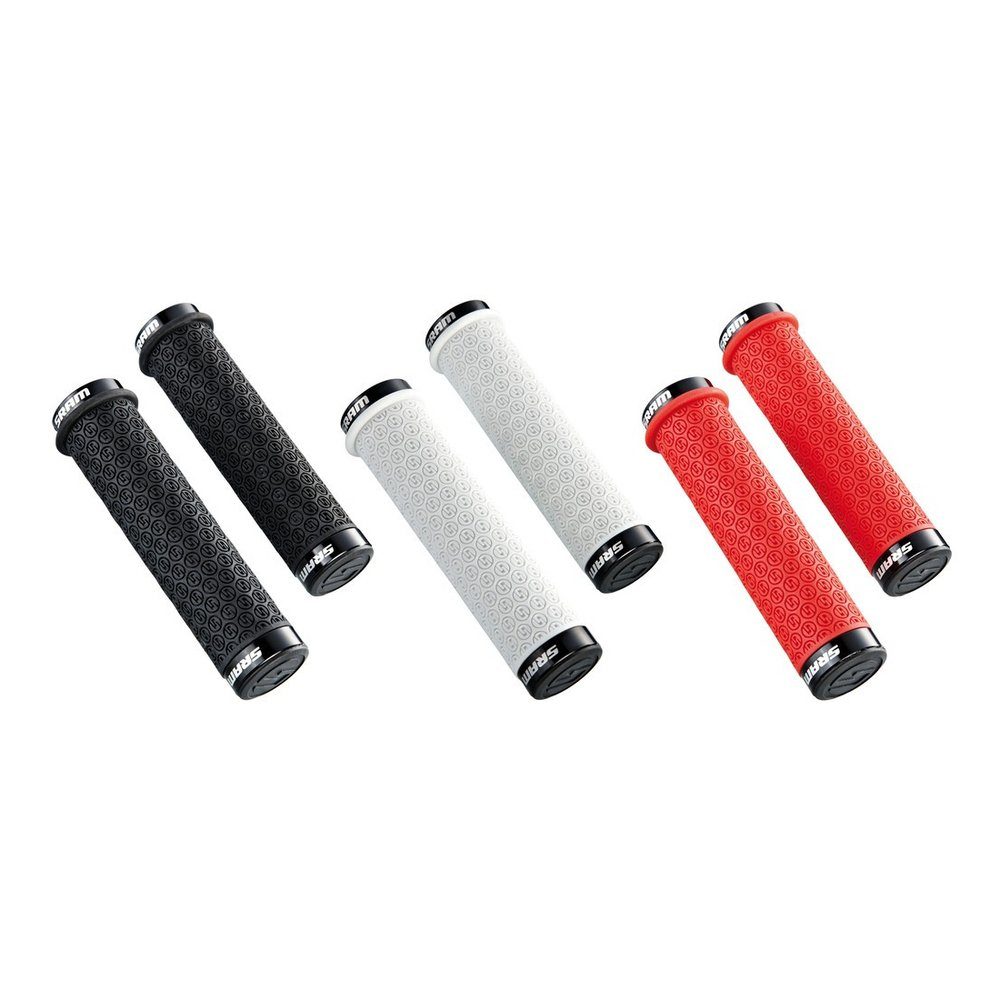 SRAM Fahrradlenkergriff Silikongriffe mit Schraubensicherung, Doppelklemmen und End Plug, 139