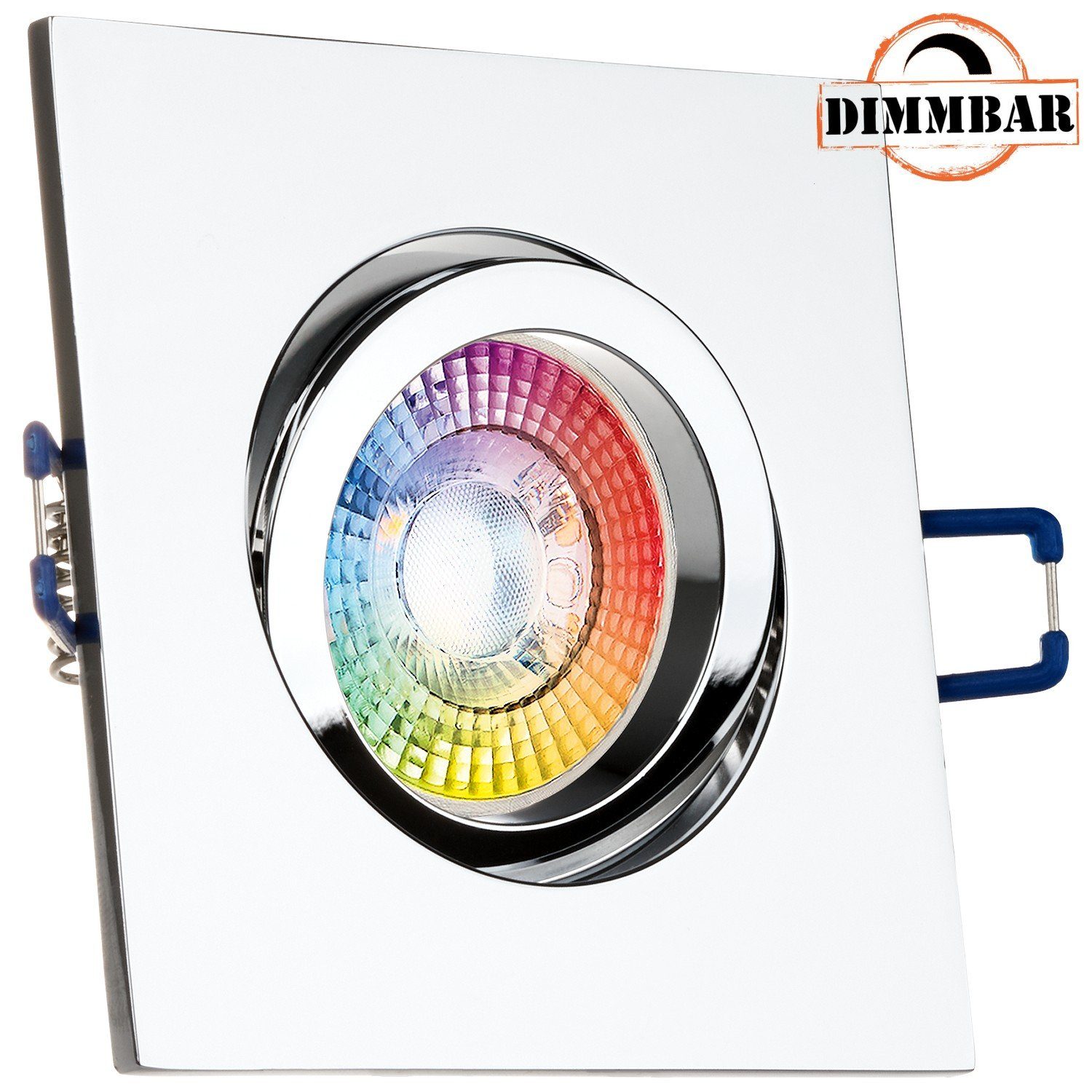 flach extra Einbaustrahler RGB chrom Einbaustrahler 3W mit LED LEDANDO von LED LEDANDO LED in Set