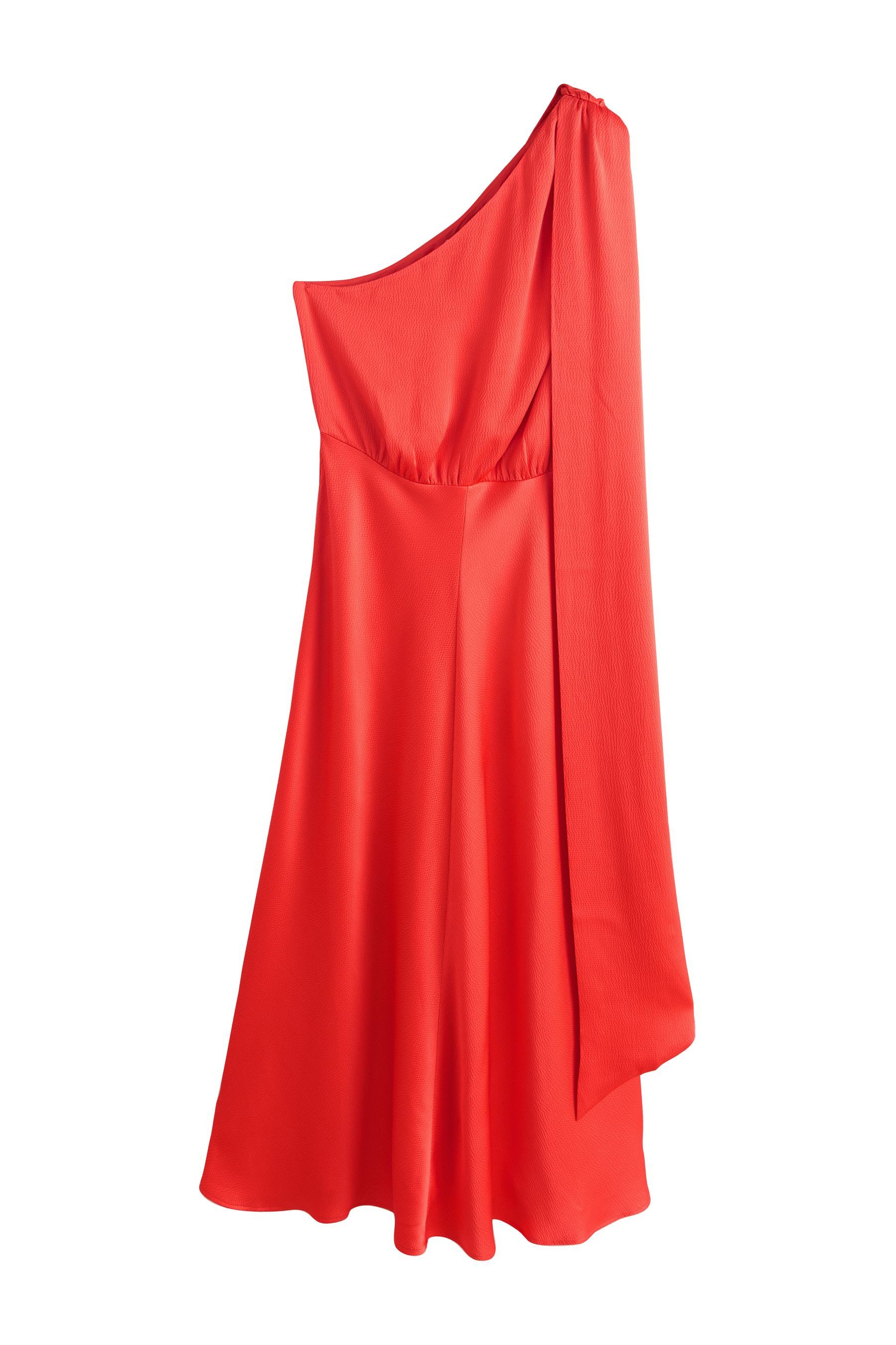 Midikleid Strukturiertes Midikleid mit Satinschal
