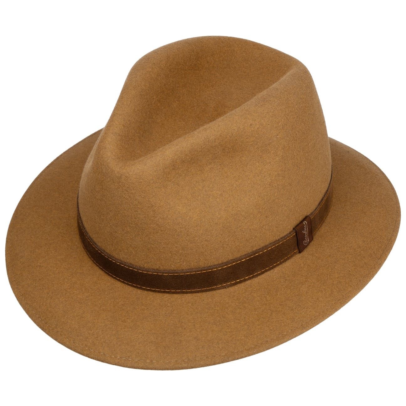Borsalino Filzhut (1-St) Fedora mit Lederband, Made in Italy