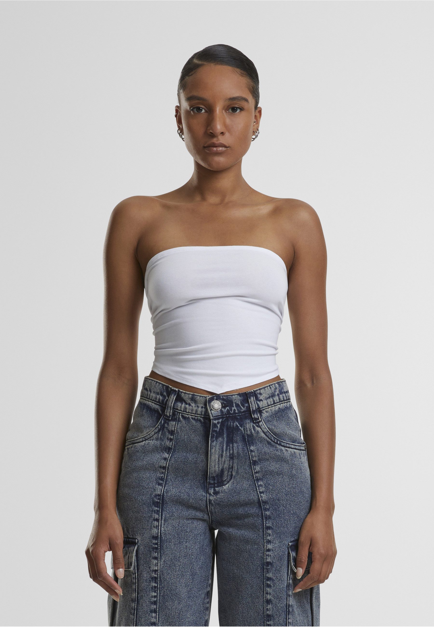 URBAN CLASSICS T-Shirt Urban Classics Damen Ladies Knotted Bandeau (1-tlg)